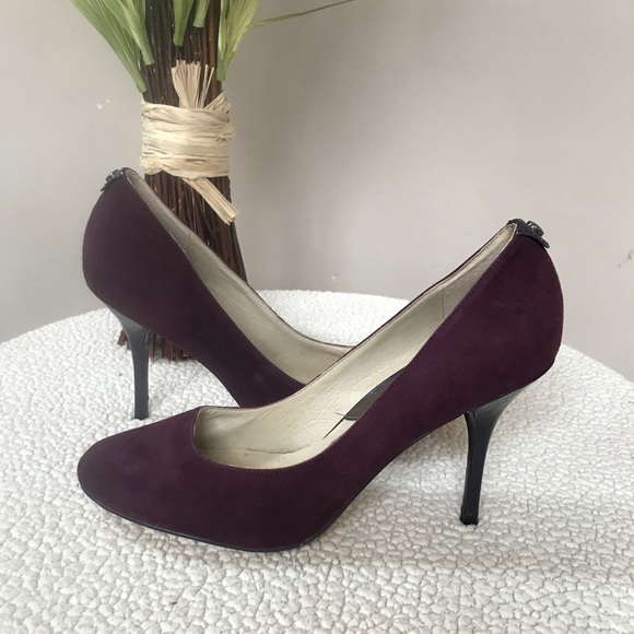 Purple Suede MICHAEL KORS Pressley Pumps Size 8 - Picture 2 of 6